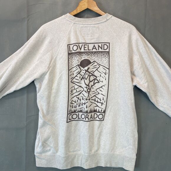 Loveland Colorado Techstyles Crew Neck Sweater Sweatshirt Grey L - Picture 5 of 8